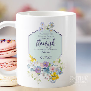 Elegante Frühlingsfloral Scripture Personalisiert Kaffeetasse
