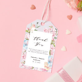 Elegante Frühlingsflorale Gastgeschenk Hochzeit Geschenkanhänger