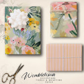 Elegante Frühlingsflorale Wasserfarben Entdeckungs Geschenkpapier Set