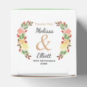 Elegante Frühlingsflorale Wasserfarben - Kranz Geschenkschachtel (Oben)