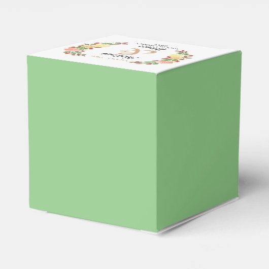 Elegante Frühlingsflorale Wasserfarben - Kranz Geschenkschachtel (Rückseite)