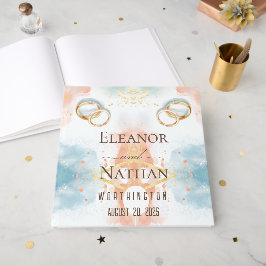 elegante Frühlingsgoldringe Hochzeit Gästebuch