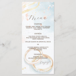 elegante Frühlingsgoldringe Hochzeit Menükarte