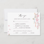 Elegante Frühlingshochzeit der Blume RSVP Karte (Vorderseite)