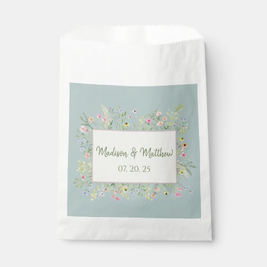 Elegante Frühlingshochzeit der Wildblume Geschenktütchen (Vorderseite)