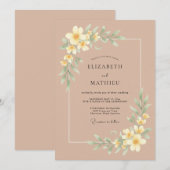 Elegante Frühlingshochzeit Einladung (Vorne/Hinten)
