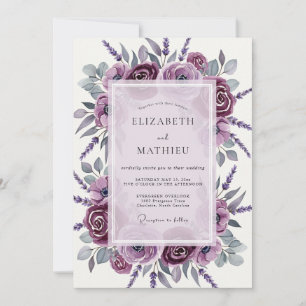 Elegante Frühlingshochzeit in Mauve Einladung