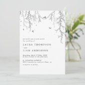 Elegante Frühlingshöhe und Vogel Einladung (Stehend Vorderseite)