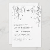 Elegante Frühlingshöhe und Vogel Einladung (Vorne/Hinten)