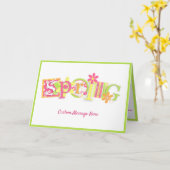 Elegante Frühlingssaison Blume Rosa Grün Gruß Karte (Gelbe Blume)