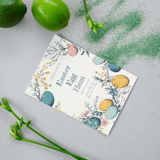 Elegante Frühlingssonne Ostereier Jagd Einladung