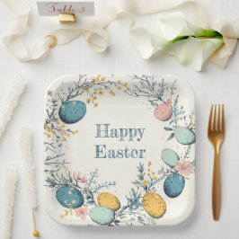 Elegante Frühlingssonne Ostereier Jagd Pappteller