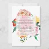 Elegante Frühlingsteppys und Blätter Blume Hochzei Einladung (Vorderseite)