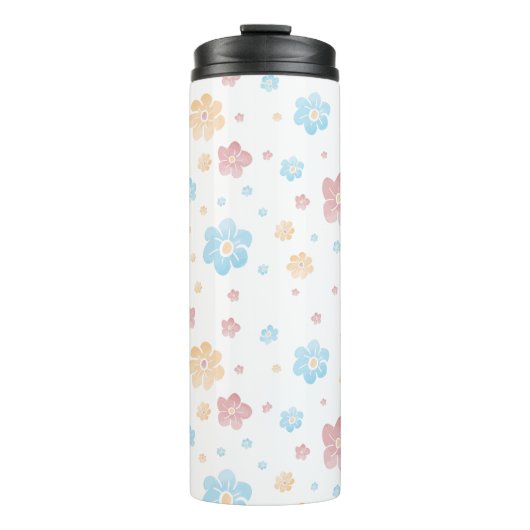 Elegante Frühlingswasserfarbe Blume Thermosbecher (Vorderseite)