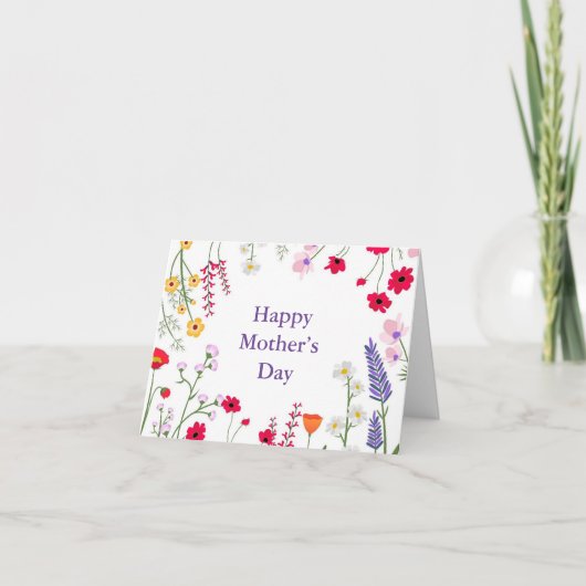 Elegante Frühlingswildblumen Karte (Vorderseite)