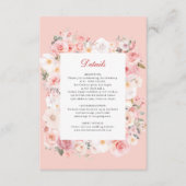 Elegante Frühlingszeit Rose Blush Pink Frame Weddi Begleitkarte (Vorderseite)