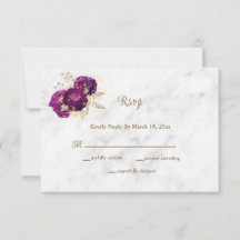 Elegante Fuchsia Floral Gold Marmorhochzeit