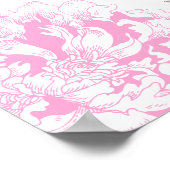 Elegante Fuchsia Pink Blütenpferde Rücksendeadress Poster (Ecke)