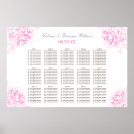 Elegante Fuchsia Pink Blütenpferde Rücksendeadress Poster