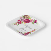 Elegante Fuchsia Pink Roses Romantischer Garten Ho Pappteller (Gewinkelt)