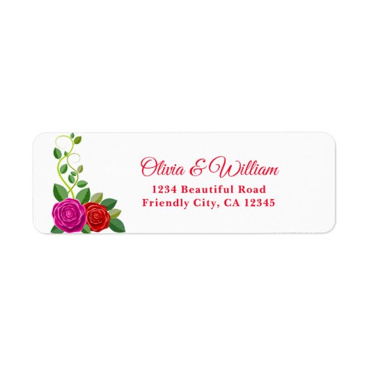 Elegante Fuchsia Pink & Rote Rose Blume (Vorne)