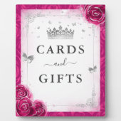 Elegante Fuchsia Silver Crown Cards und Gifts Zeic Fotoplatte (Vorderseite)