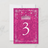 Elegante Fuchsia Template Tischnummer Cards (Rückseite)
