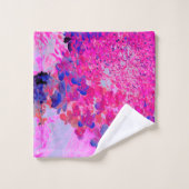 Elegante Fuchsia und dunkelblaue Limelight Hydrang Badhandtuch Set (Waschlappen)