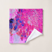 Elegante Fuchsia und dunkelblaue Limelight Hydrang Badhandtuch Set (Waschlappen)