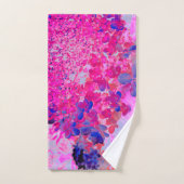 Elegante Fuchsia und dunkelblaue Limelight Hydrang Badhandtuch Set (Handtuch)