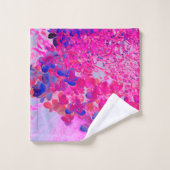 Elegante Fuchsia und dunkelblaue Limelight Hydrang Badhandtuch Set (Waschlappen)