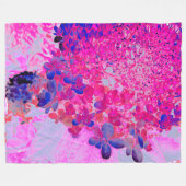 Elegante Fuchsia und dunkelblaue Limelight Hydrang Fleecedecke (Vorderseite (Horizontal))