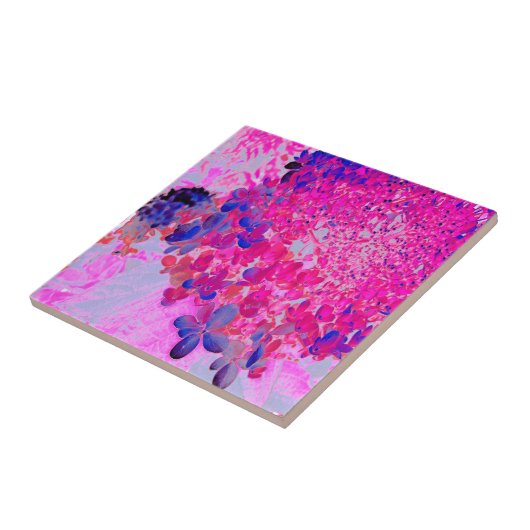 Elegante Fuchsia und dunkelblaue Limelight Hydrang Fliese (Seite)