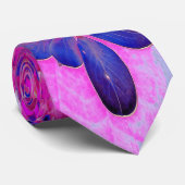 Elegante Fuchsia und dunkelblaue Limelight Hydrang Krawatte (Gerollt)