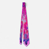 Elegante Fuchsia und dunkelblaue Limelight Hydrang Krawatte (Rückseite)