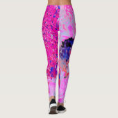 Elegante Fuchsia und dunkelblaue Limelight Hydrang Leggings (Rückseite)