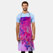 Elegante Fuchsia und dunkelblaue Limelight Hydrang Schürze (Getragen)