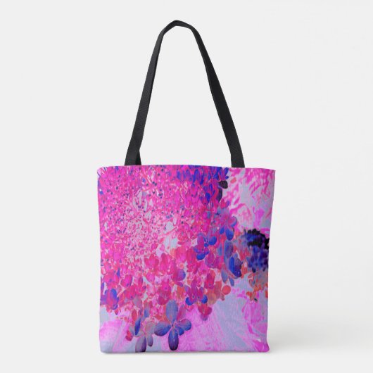 Elegante Fuchsia und dunkelblaue Limelight Hydrang Tasche (Rückseite)