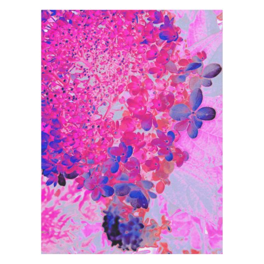 Elegante Fuchsia und dunkelblaue Limelight Hydrang Tischdecke (Vorderseite)