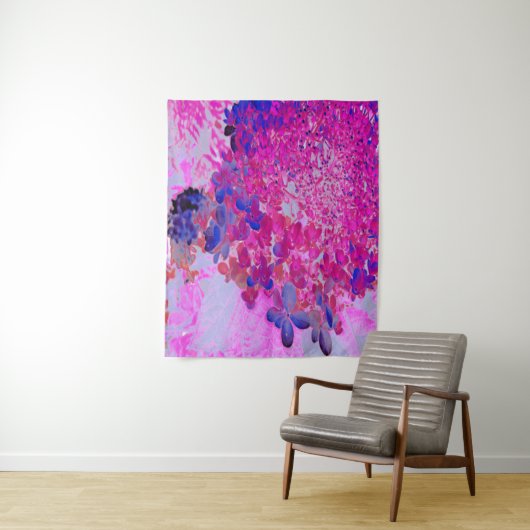 Elegante Fuchsia und dunkelblaue Limelight Hydrang Wandteppich (Beispiel)