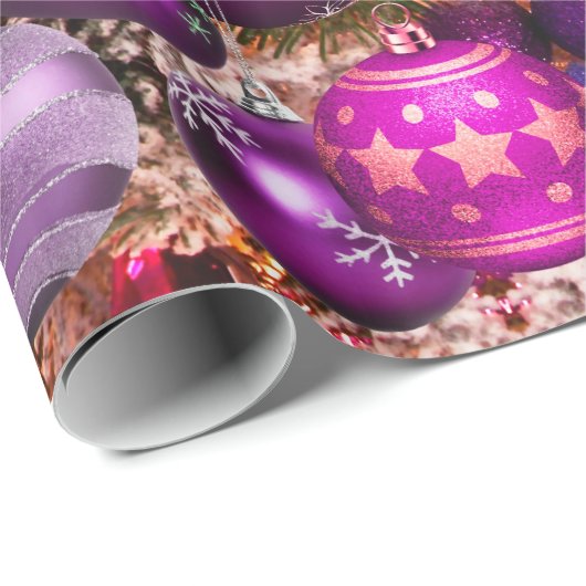 Elegante Fuchsia Weihnachtsfeiertage Wrapp Geschenkpapier (Rolleneckpunkt)