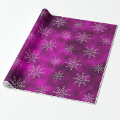 Elegante Fuchsia Weihnachtsschneeflocken Geschenkpapier (Ungerollt)