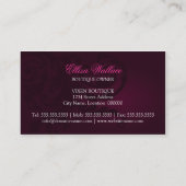 Elegante Fuchsie blühen Geschäfts-Karten Visitenkarte (Rückseite)