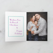 Elegante Full Bleed Foto Weihnachtsgrüße Karte (Innenseite)