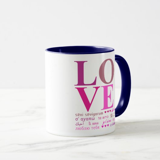 Elegante Fun LIEBE SIE in den romantischen Sprache Tasse (VorderseiteRechts)