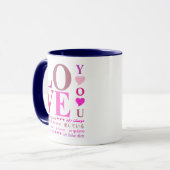 Elegante Fun LIEBE SIE in den romantischen Sprache Tasse (Vorderseite Links)