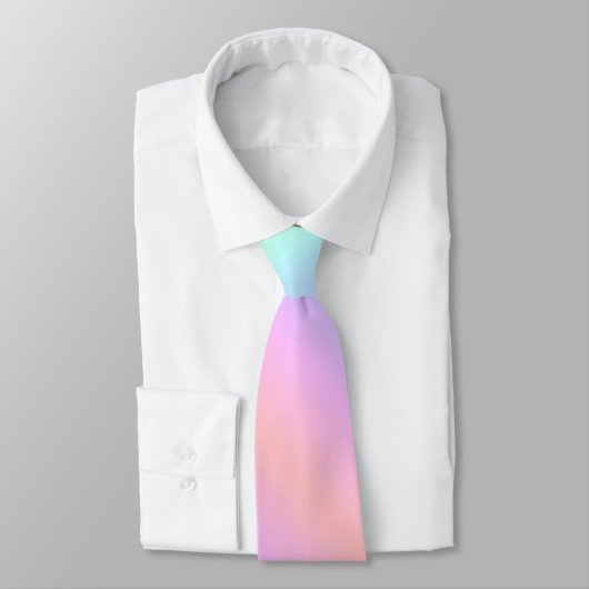 Elegante Fun Soft Abstrakte Regenbogenfarbstreifen Krawatte (Gebunden)