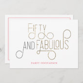Elegante fünfzig und fabelhafte Ziertypografie Einladung (Vorne/Hinten)