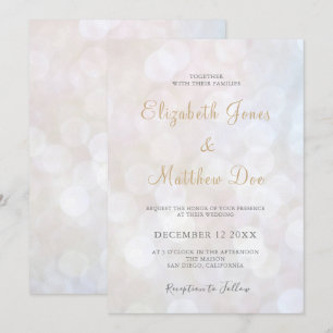Elegante Funkelnd Champagner Hochzeitseinladung Einladung