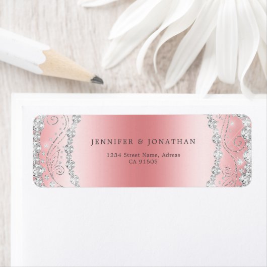 Elegante Funkelnd Diamond Chic Pink Moderne (Insitu)